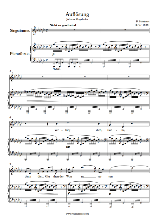 F. Schubert : Auflösung (Gb Key) PDF 2023 한예종 여자 입시곡 Sheet music