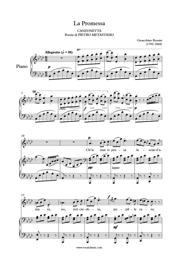 G. Rossini : La Promessa (Ab Key, Original) PDF 2023 한예종 남자 입시곡 Sheet music