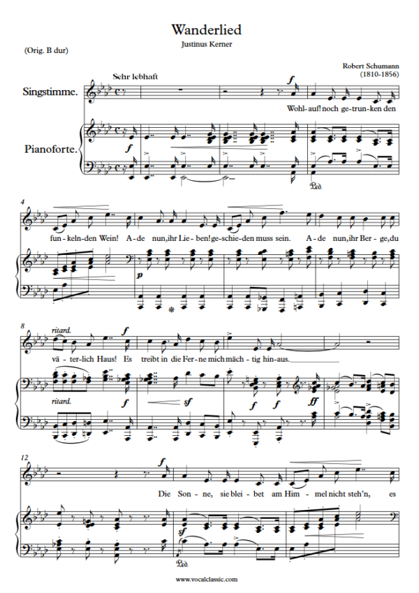 R. Schumann : Wanderlied (Ab Key) PDF 2023 한예종 남자 입시곡 Sheet music