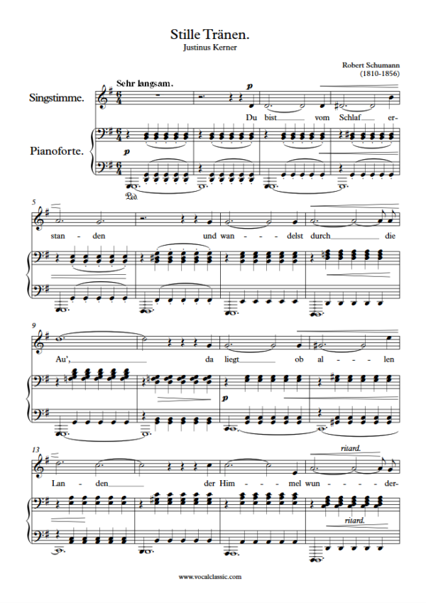 R. Schumann : Stille Tränen (G Key) PDF Sheet music