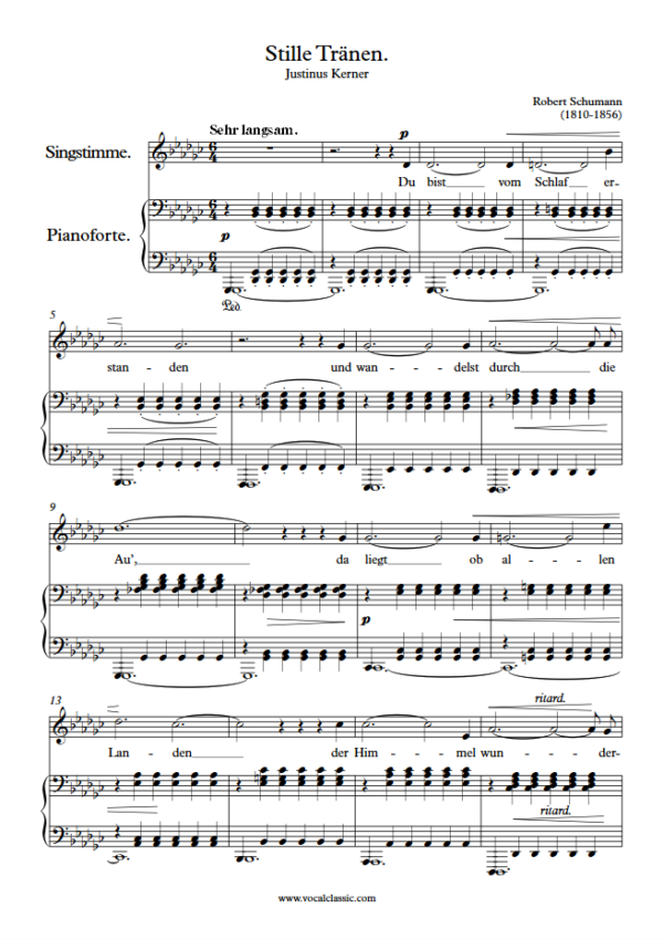 R. Schumann : Stille Tränen (Gb Key) PDF Sheet music