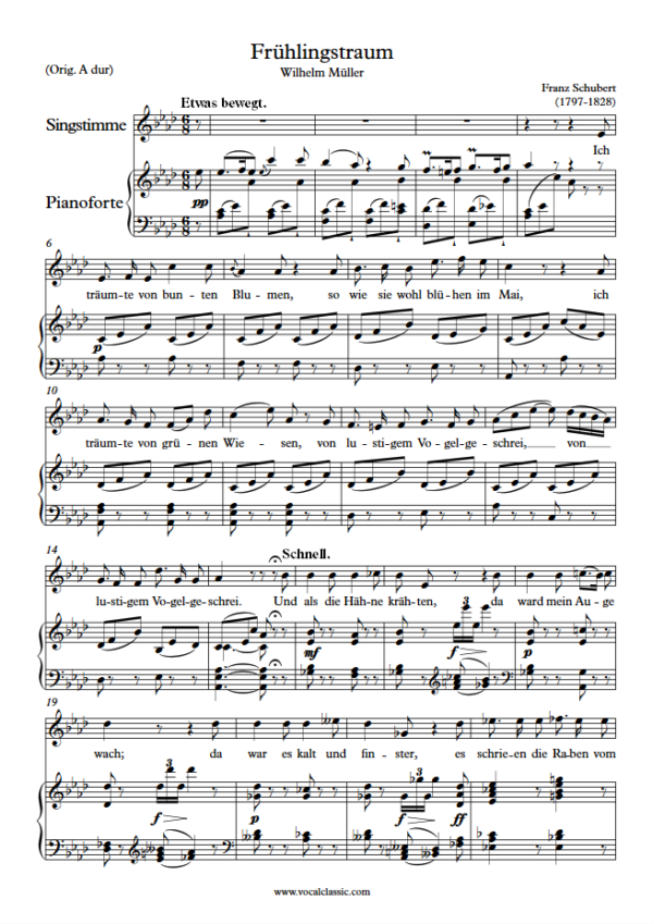 F. Schubert : Frühlingstraum (Ab Key) PDF – Winterreise (D911) Sheet music