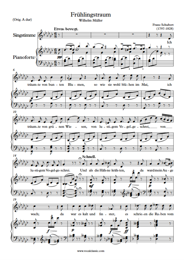 F. Schubert : Frühlingstraum (Gb Key) PDF – Winterreise (D911) Sheet music