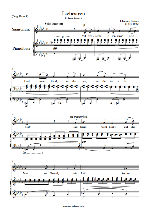 J. Brahms : Liebestreu (Bbm Key) PDF 2023 한예종 여자 입시곡 Sheet music