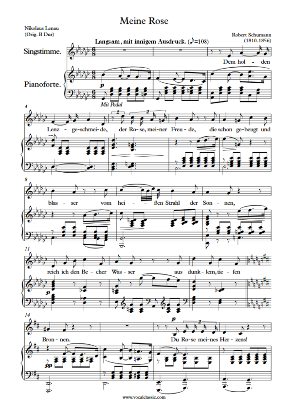 R. Schumann : Meine Rose (Gb Key) PDF Sheet music