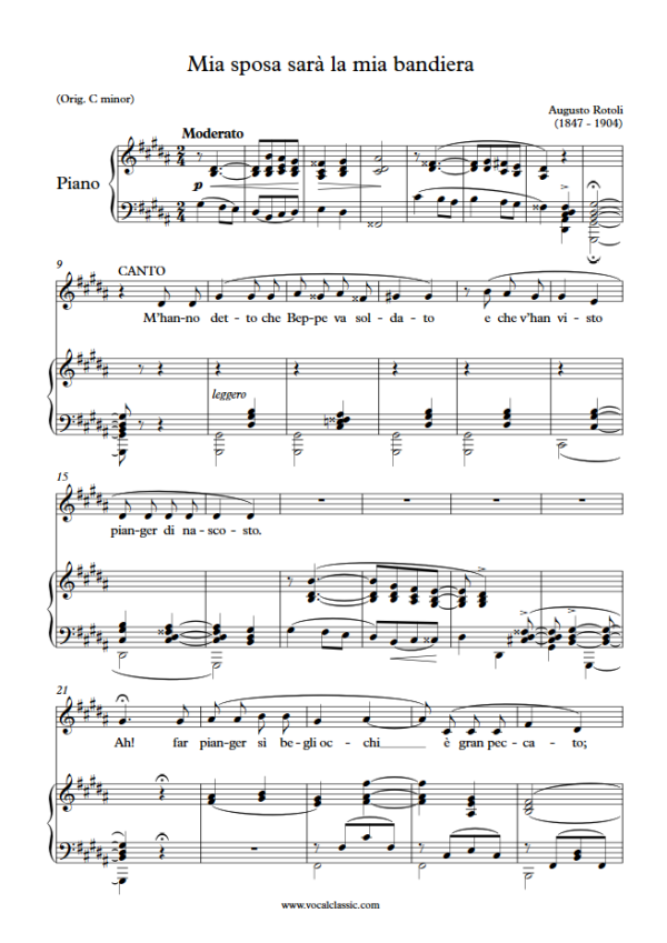 A. Rotoli : Mia sposa sarà la mia bandiera (G sharp minor Key) PDF Sheet music