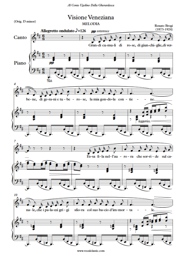 R. Brogi : Visione Veneziana (B minor Key) PDF Sheet music