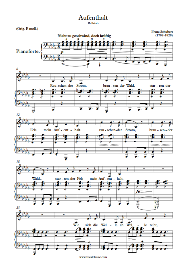 F. Schubert : Aufenthalt (Bb minor Key) PDF Sheet music