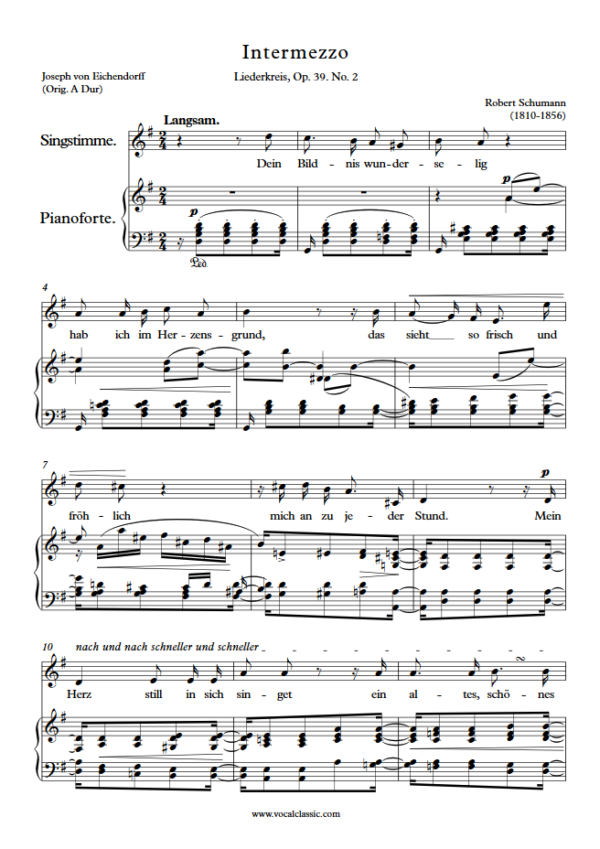 R. Schumann : Intermezzo (G Key) PDF Sheet music