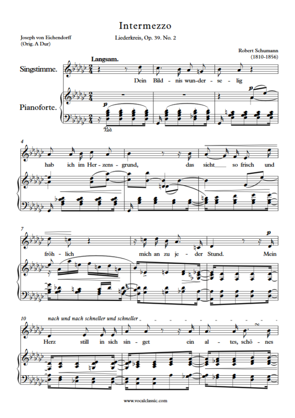 R. Schumann : Intermezzo (Gb Key) PDF Sheet music