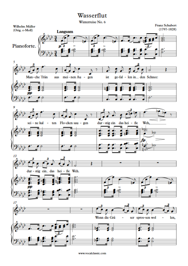 F. Schubert : Wasserflut (F minor Key) PDF Sheet music