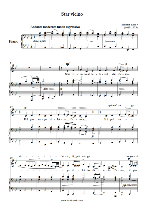 S. Rosa : Star vicino(Bb Key, Low) PDF Sheet music