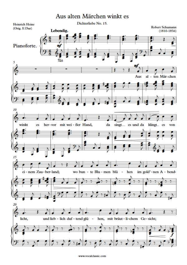 R. Schumann : Aus alten Märchen winkt es (C Key) PDF Sheet music