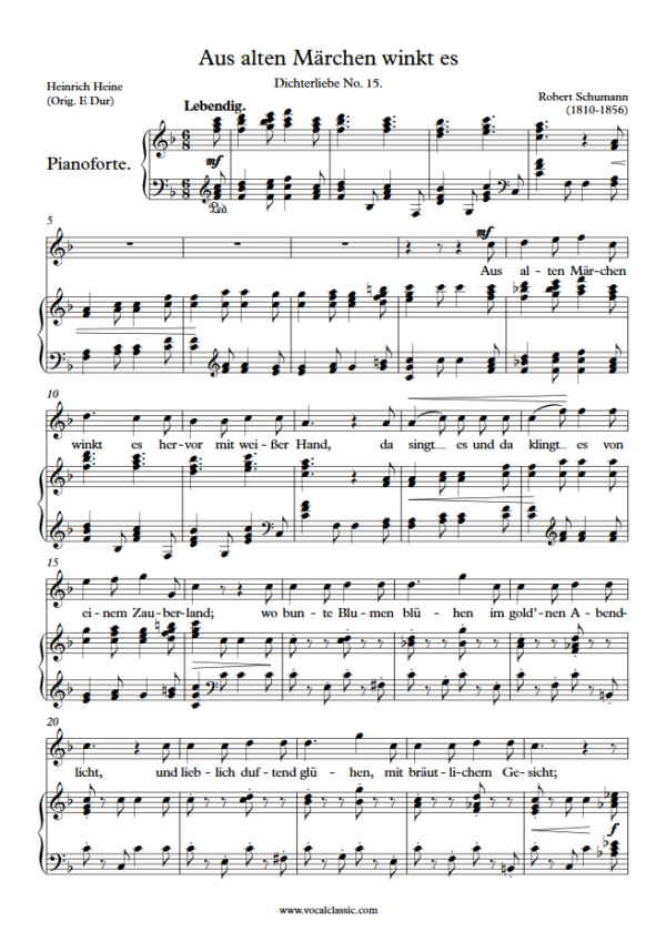 R. Schumann : Aus alten Märchen winkt es (F Key) PDF Sheet music