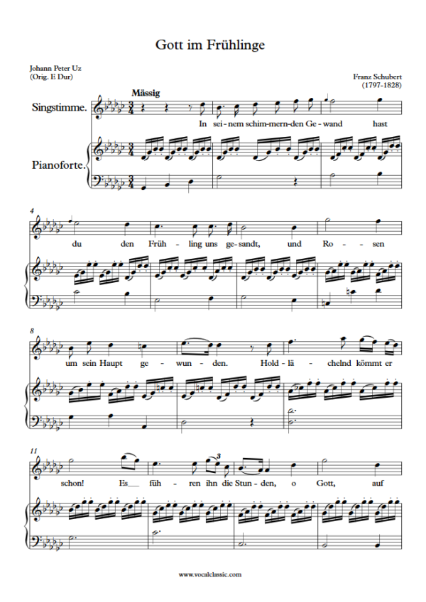 F. Schubert : Gott im Frühlinge (Gb Key) PDF Sheet music